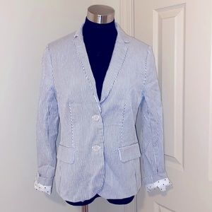 Talbots Navy Blue Stripe Blazer